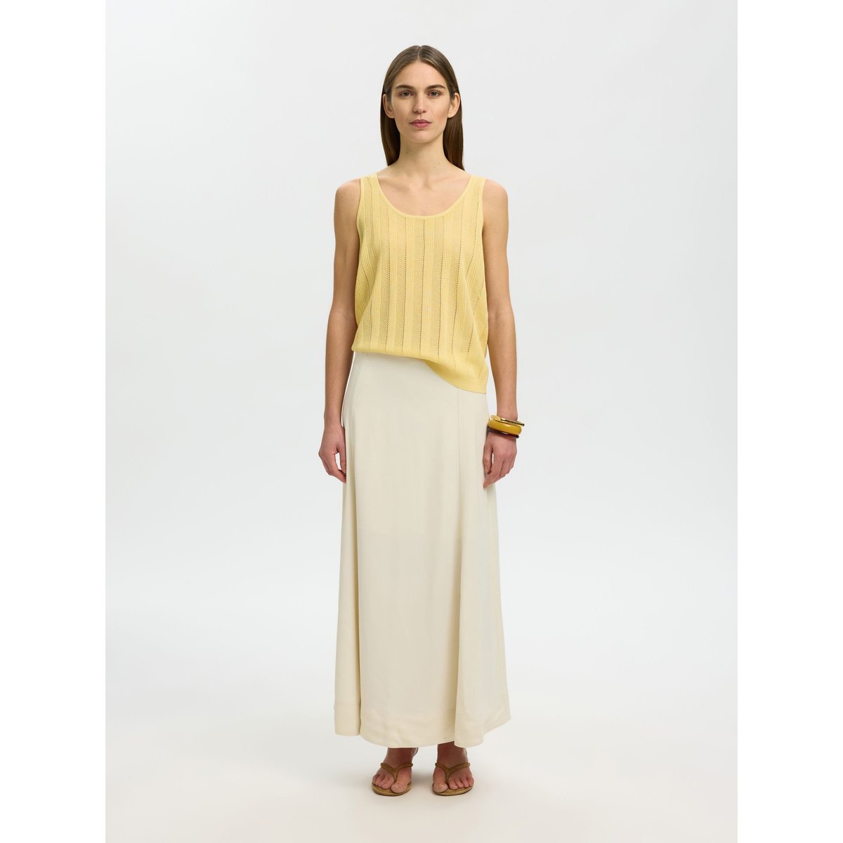 Top En Maille jaune - italian straw, SELECTED