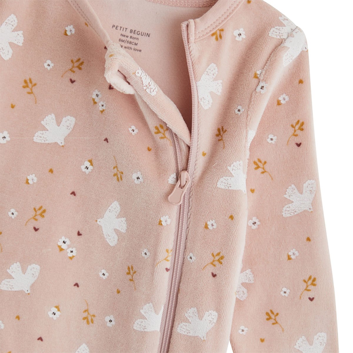 Lot de 2 pyjamas bébé ouverture zippée Miette rose, PETIT BEGUIN