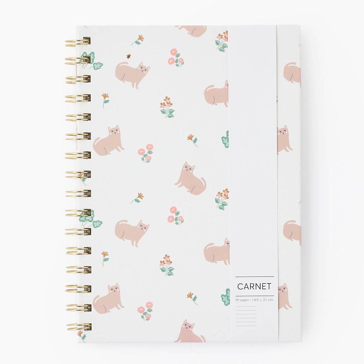 Carnet A5 ligné, 80 pages ecru, MONOPRIX