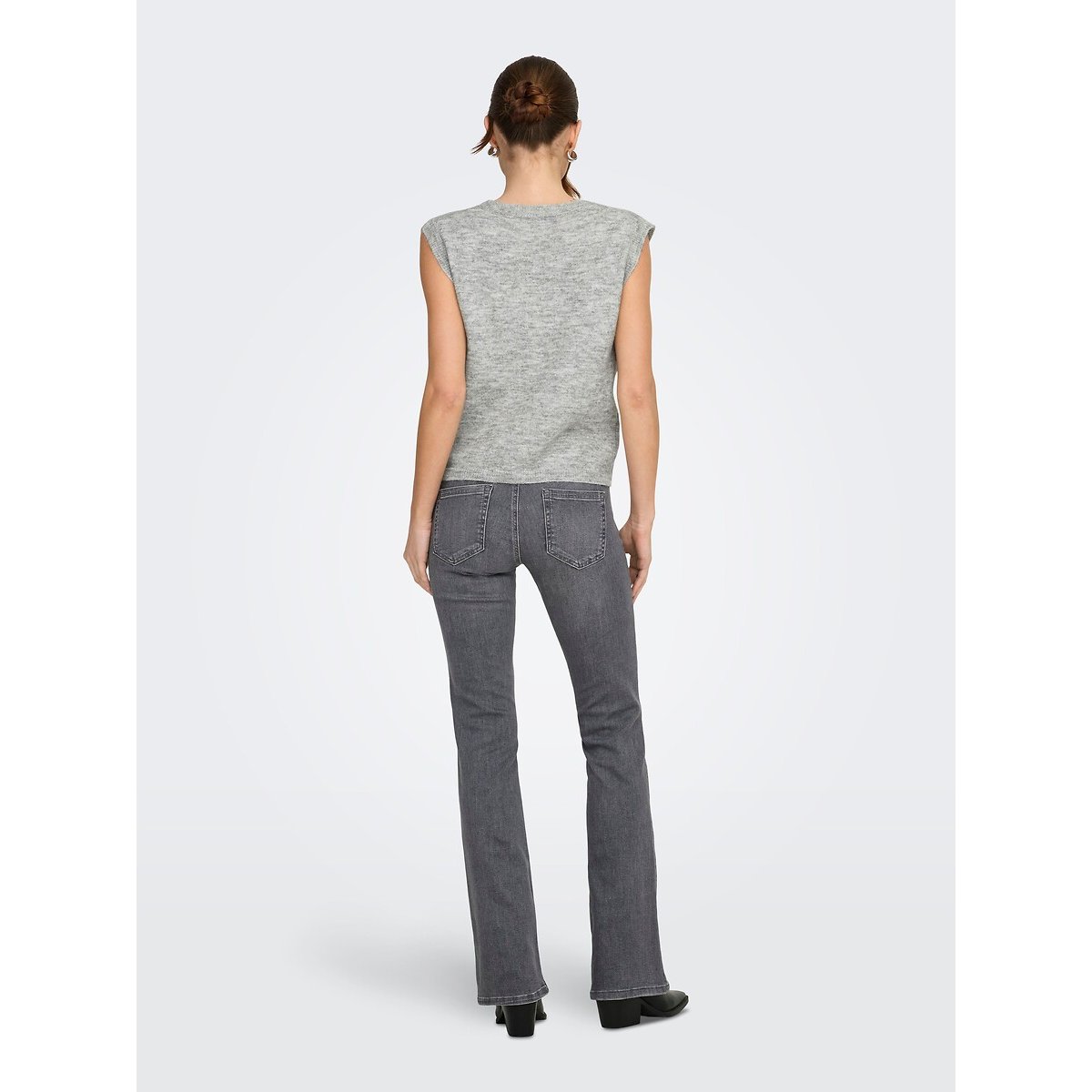 Sleeveless V-Neck Cardigan light grey, ONLY