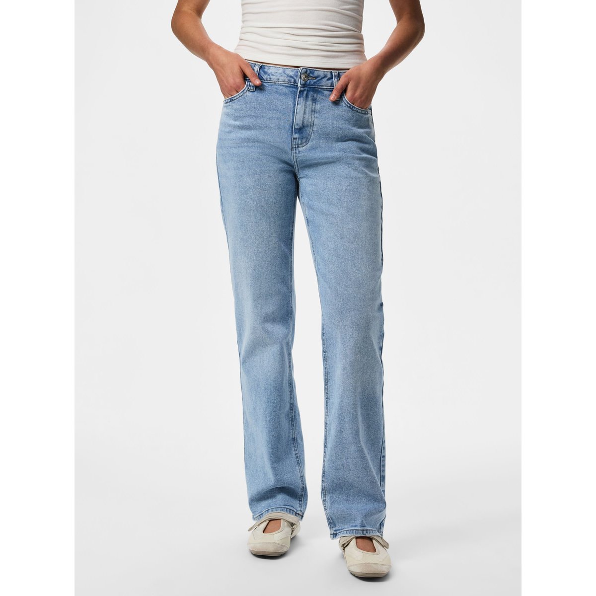 Jean Droit light blue denim, PIECES