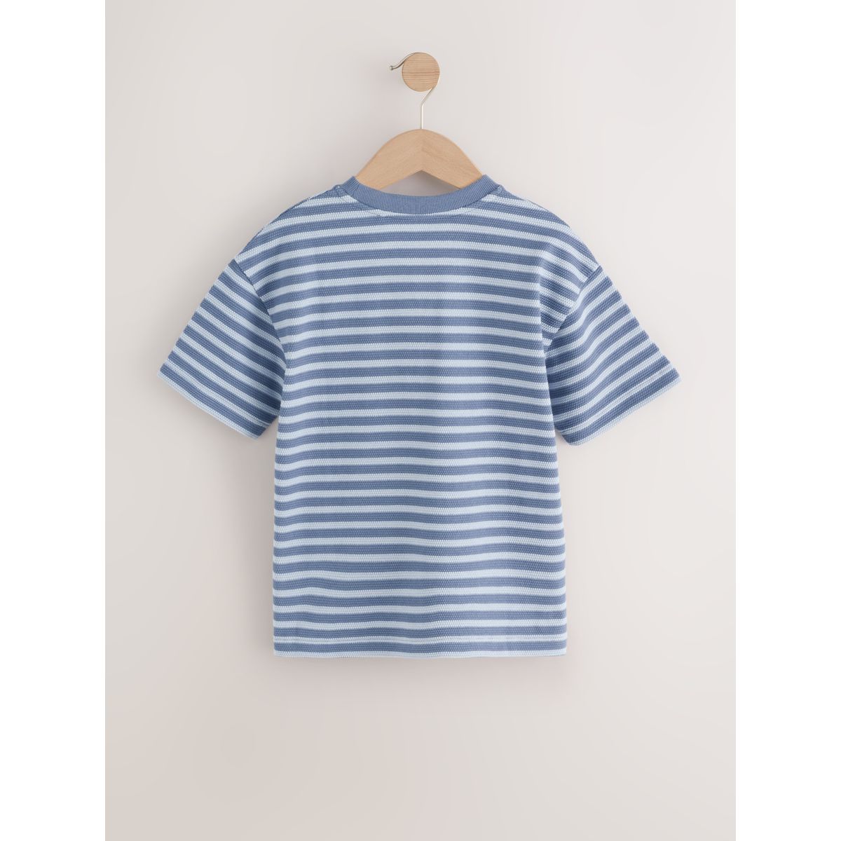 T-shirt décontracté texturé, lot de 3 rayures bleues/blanches/marron, NEXT