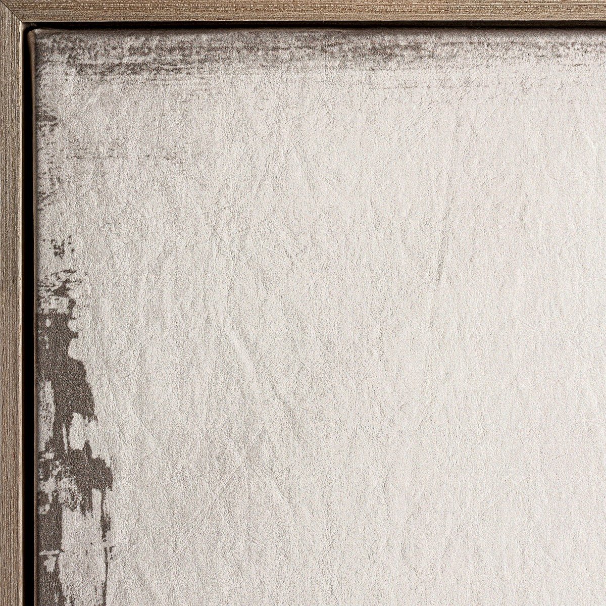 Lot de 2 tableaux abstraits sur toile beige clair et bois naturel, RECOLLECTION
