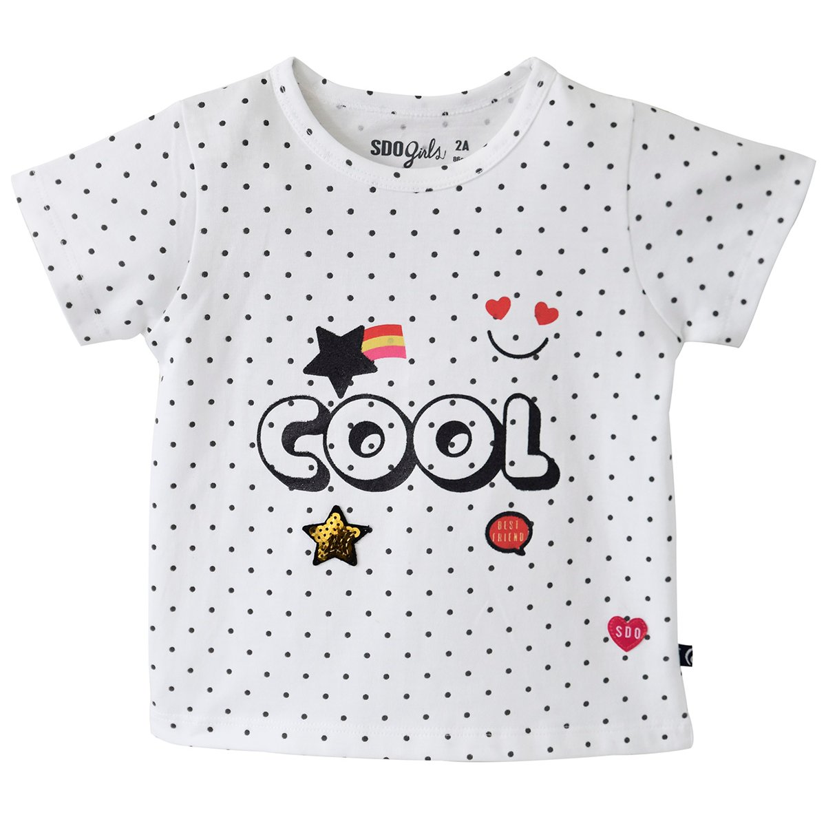 T shirt a pois fille afia blanc, SUCRE D'ORGE