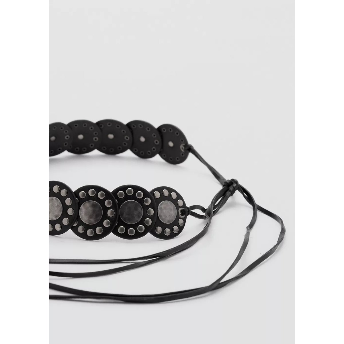 Ceinture cloutée nœud noir, MANGO TEEN