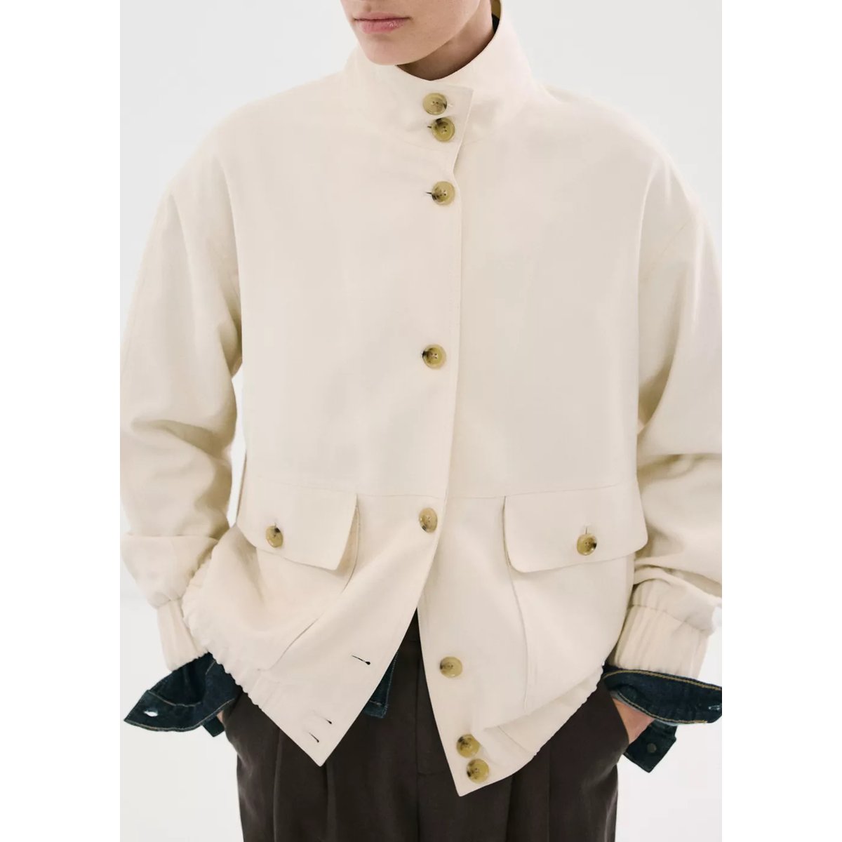 Veste oversize poches écru, MANGO