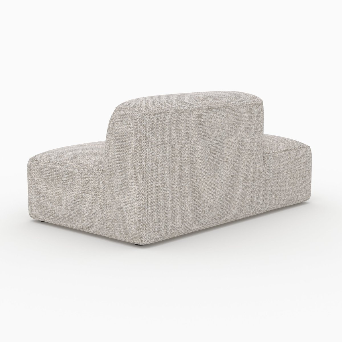 Méridienne dossier à droite pour canapé modulable en tissu - HESTIA beige, MAISON PAVANE