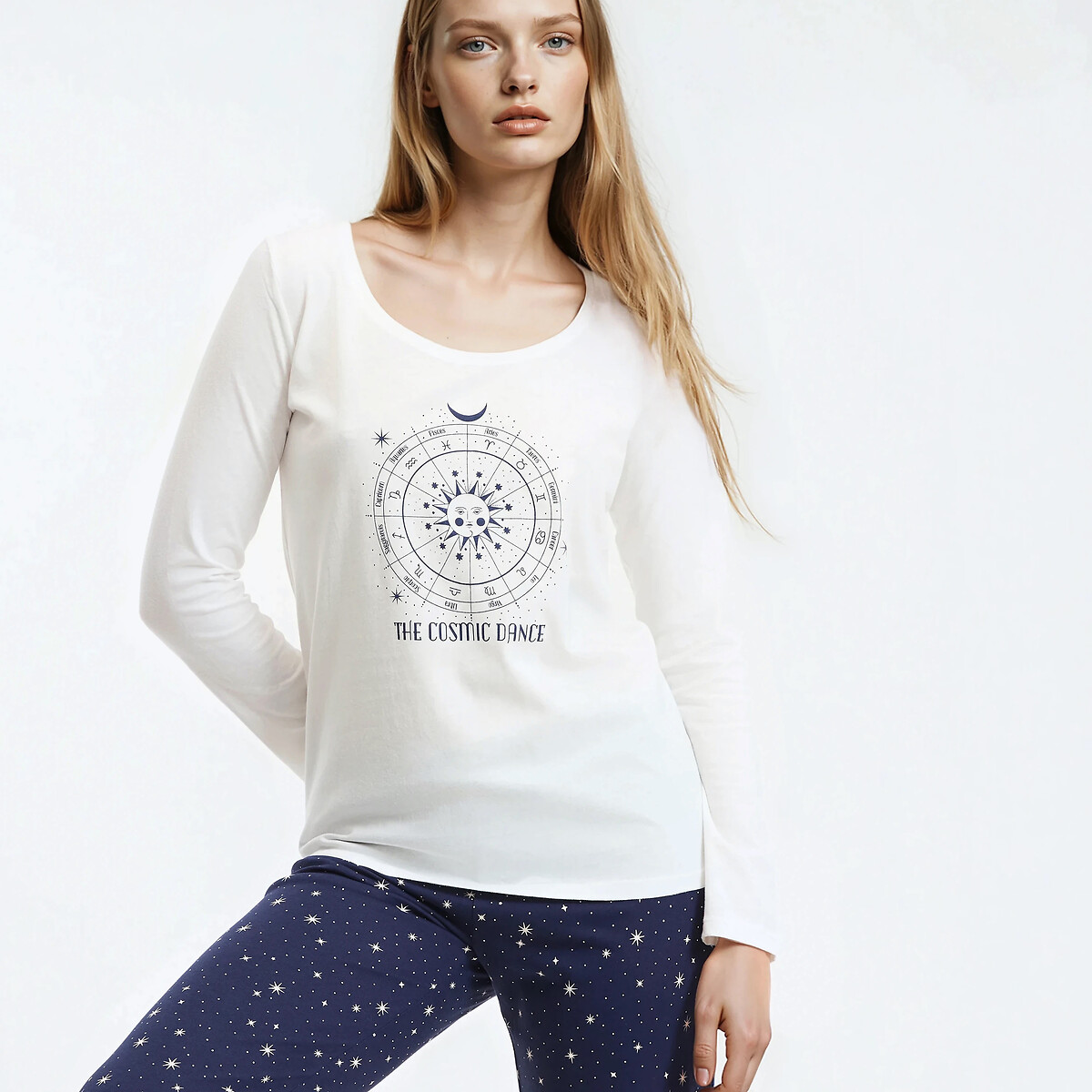 Pyjama en coton, imprimé astral imprimé constellation, SO'HOME