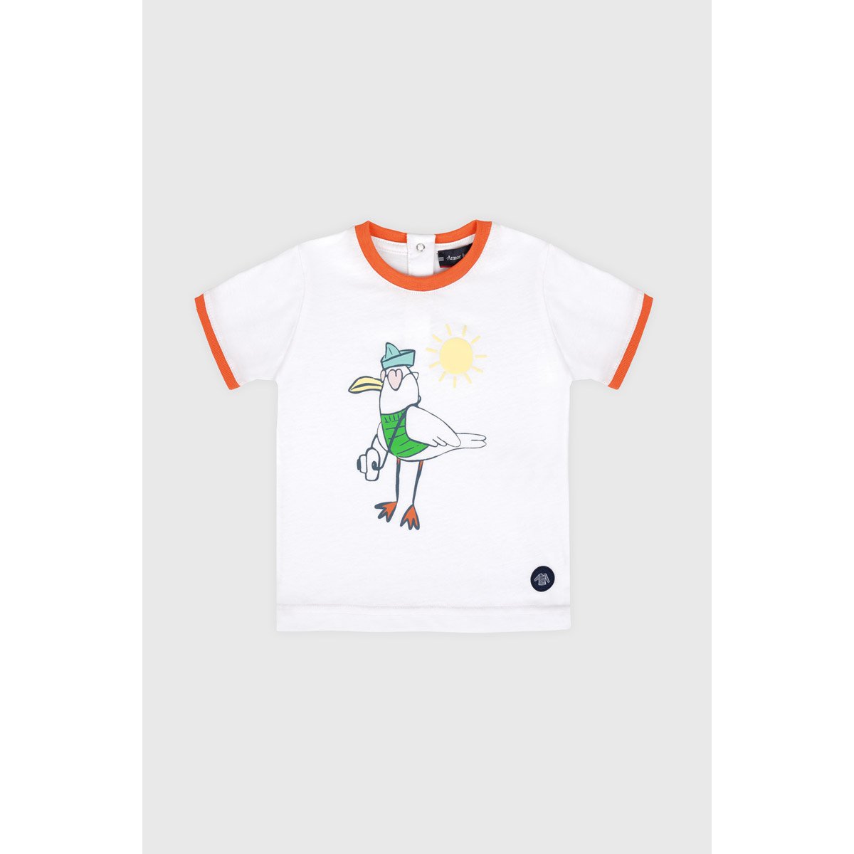 T-shirt Baby - coton léger blanc/tigerlily, ARMOR-LUX