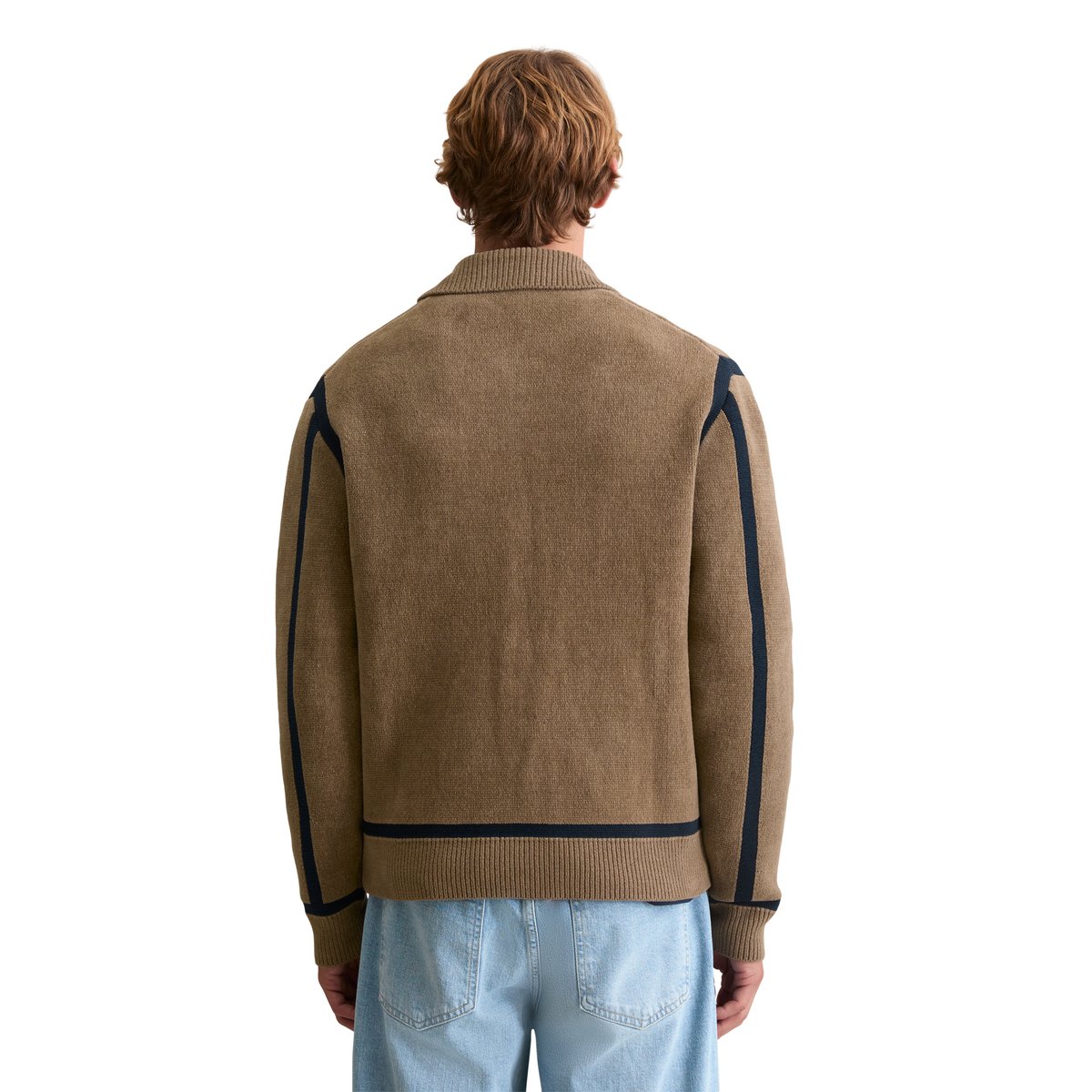 Veste en tricot regular en chenille de coton bio doux marron, MARC O’POLO DENIM