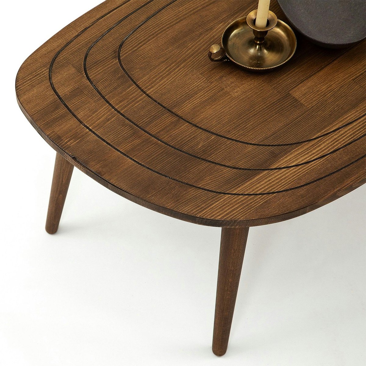 Table basse design en bois foncé - effet tronc d'arbre BOMA bois naturel, PIER IMPORT