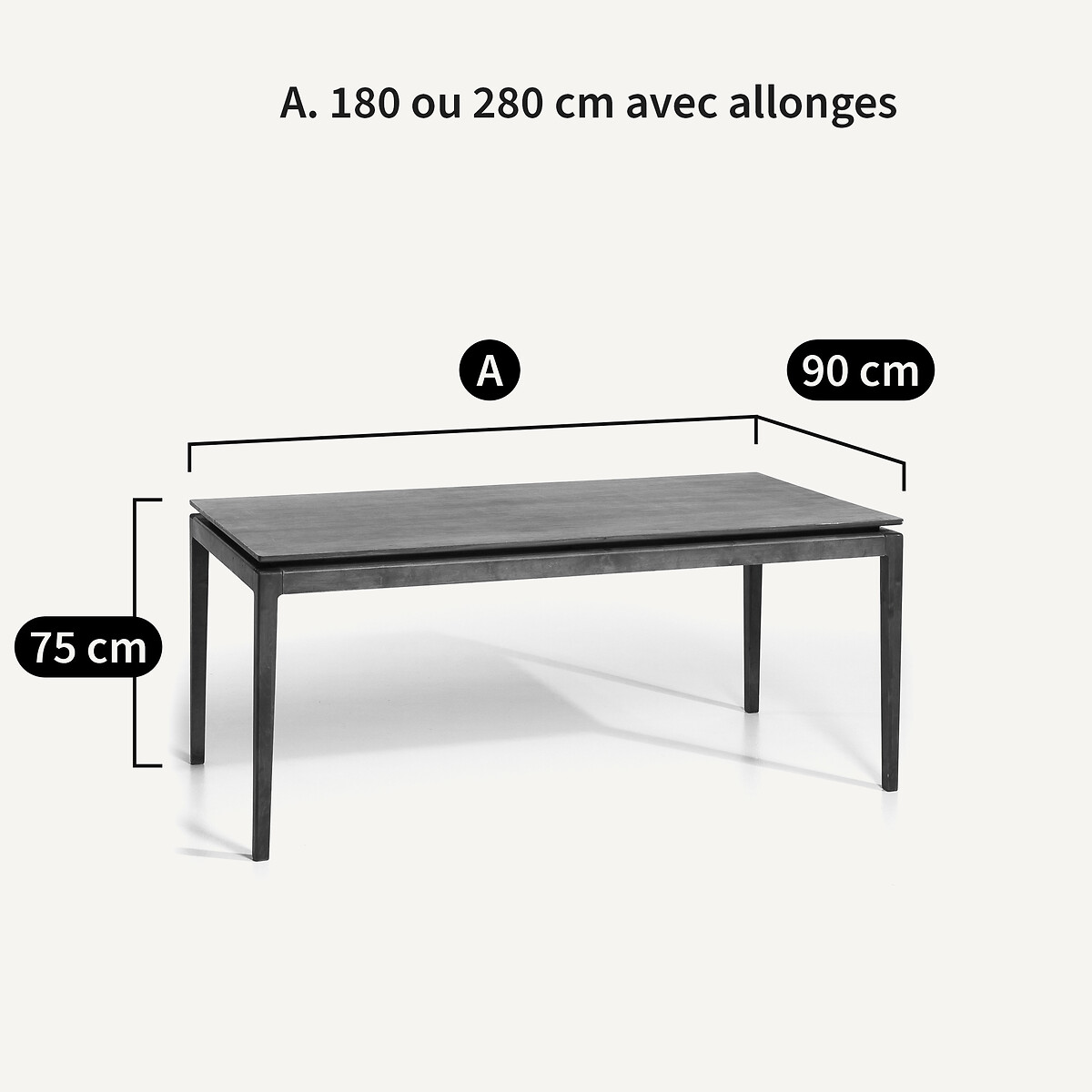 Table à manger, extensible, plaqué noyer, 6 à 10 personnes, YOLO noyer, AM.PM