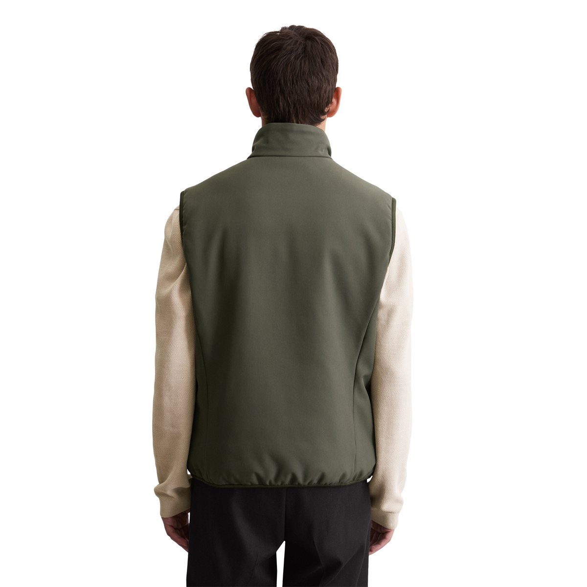 Gilet réversible en softshell et en piqué vert foncé, MARC O'POLO