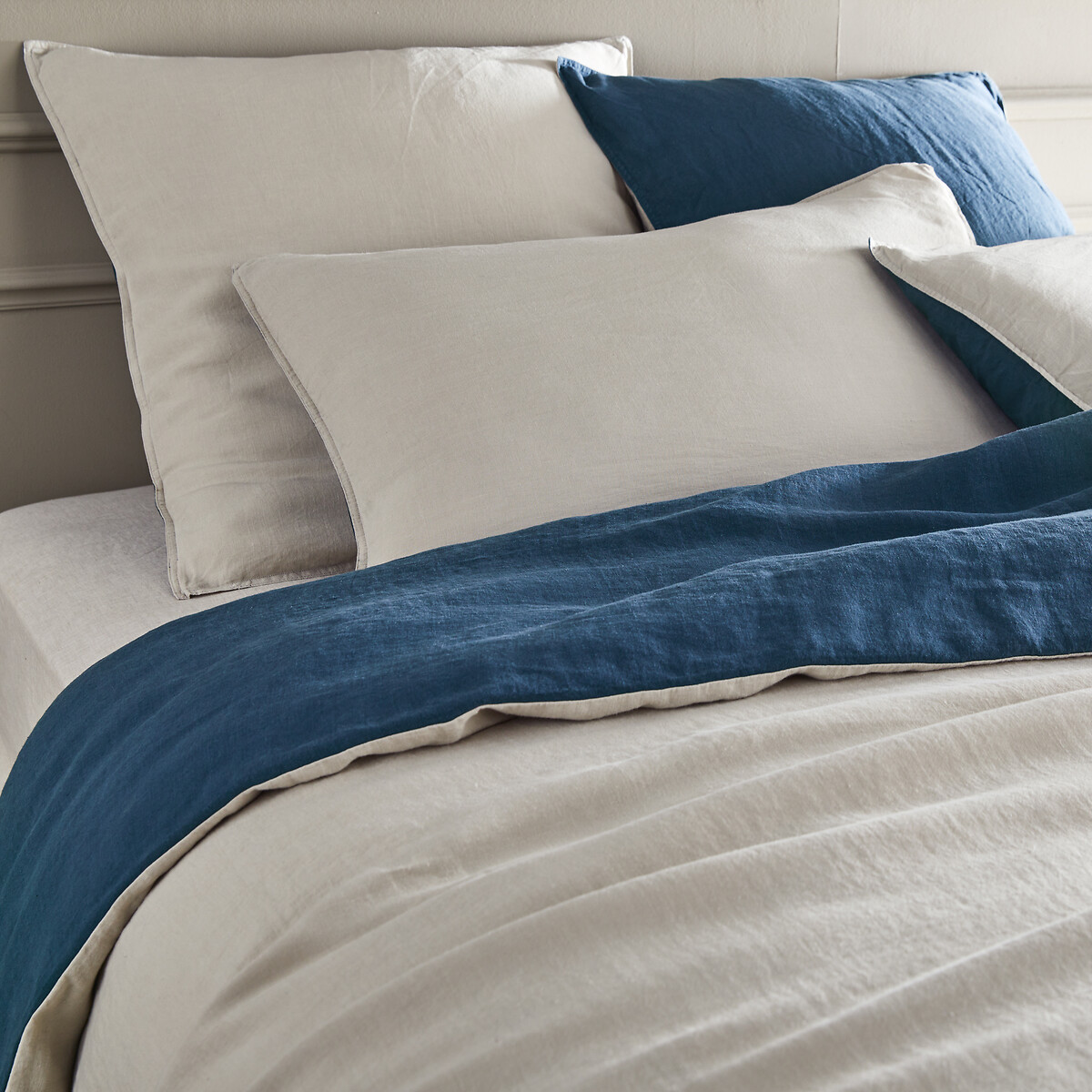 Elina Washed Linen Duvet Cover natural/blue marl, AM.PM