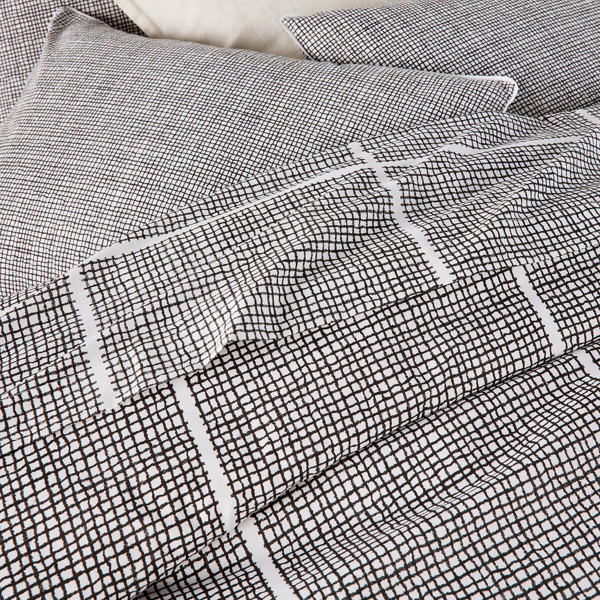 Housse de couette pur coton, Jinties blanc/noir, LA REDOUTE INTERIEURS