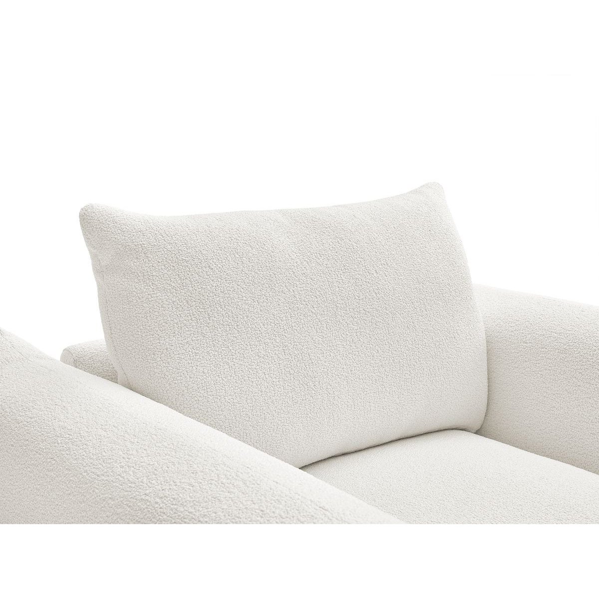 Fauteuil tissu bouclette, ERNEST blanc, BOBOCHIC