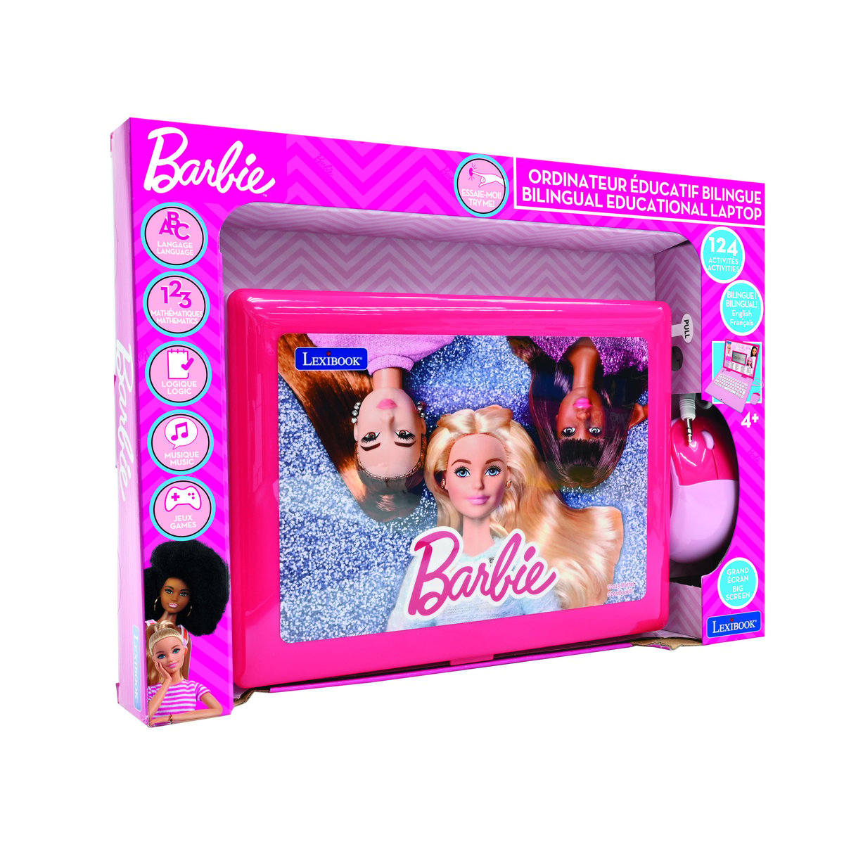 Ordinateur portable éducatif Barbie - Français/Anglais rose, LEXIBOOK