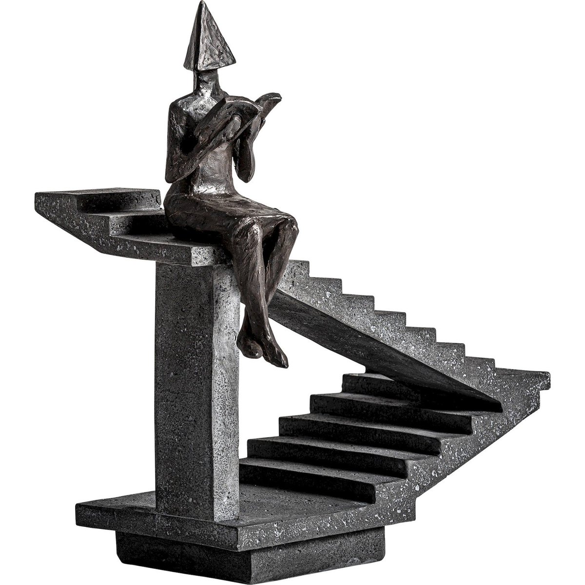 Figure décorative contemporaine en résine noir mat contemporain, RECOLLECTION