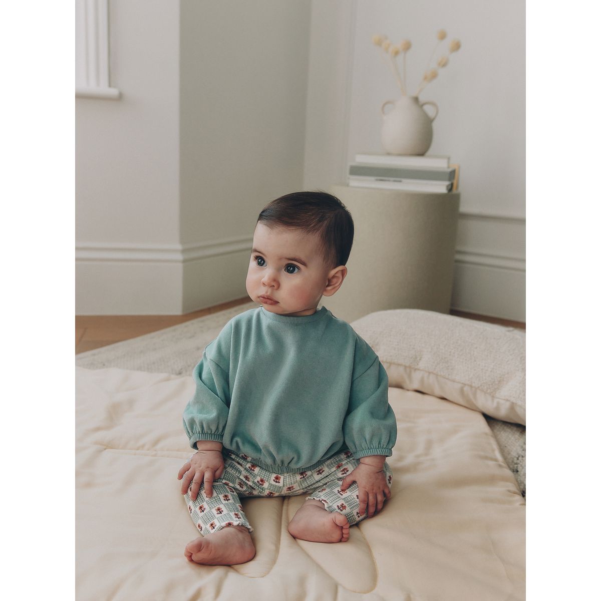 Sweat et legging bébé vert sauge, NEXT