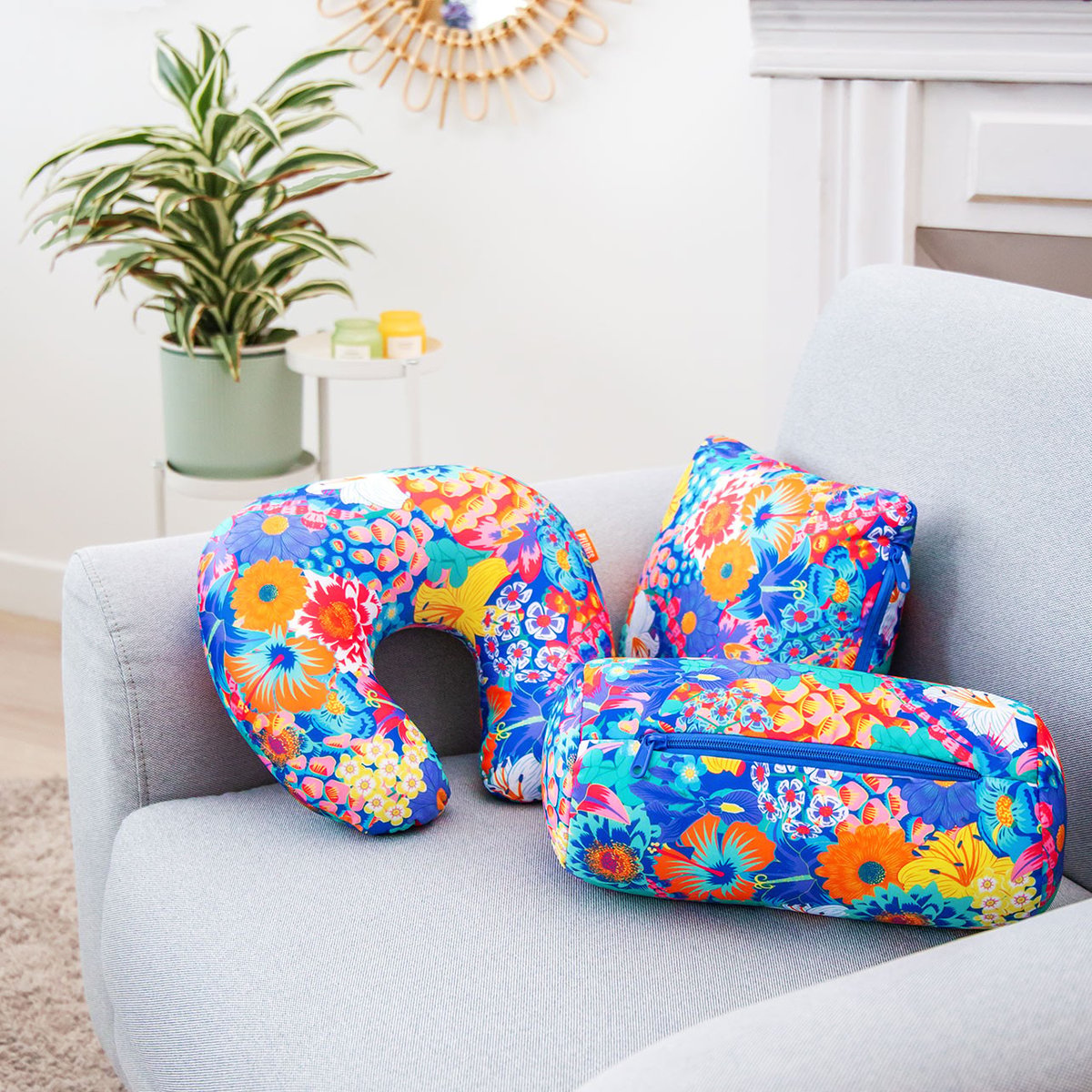 Coussin de voyage pliable 3 en 1 Pillow Pillow bouquet, PYLONES