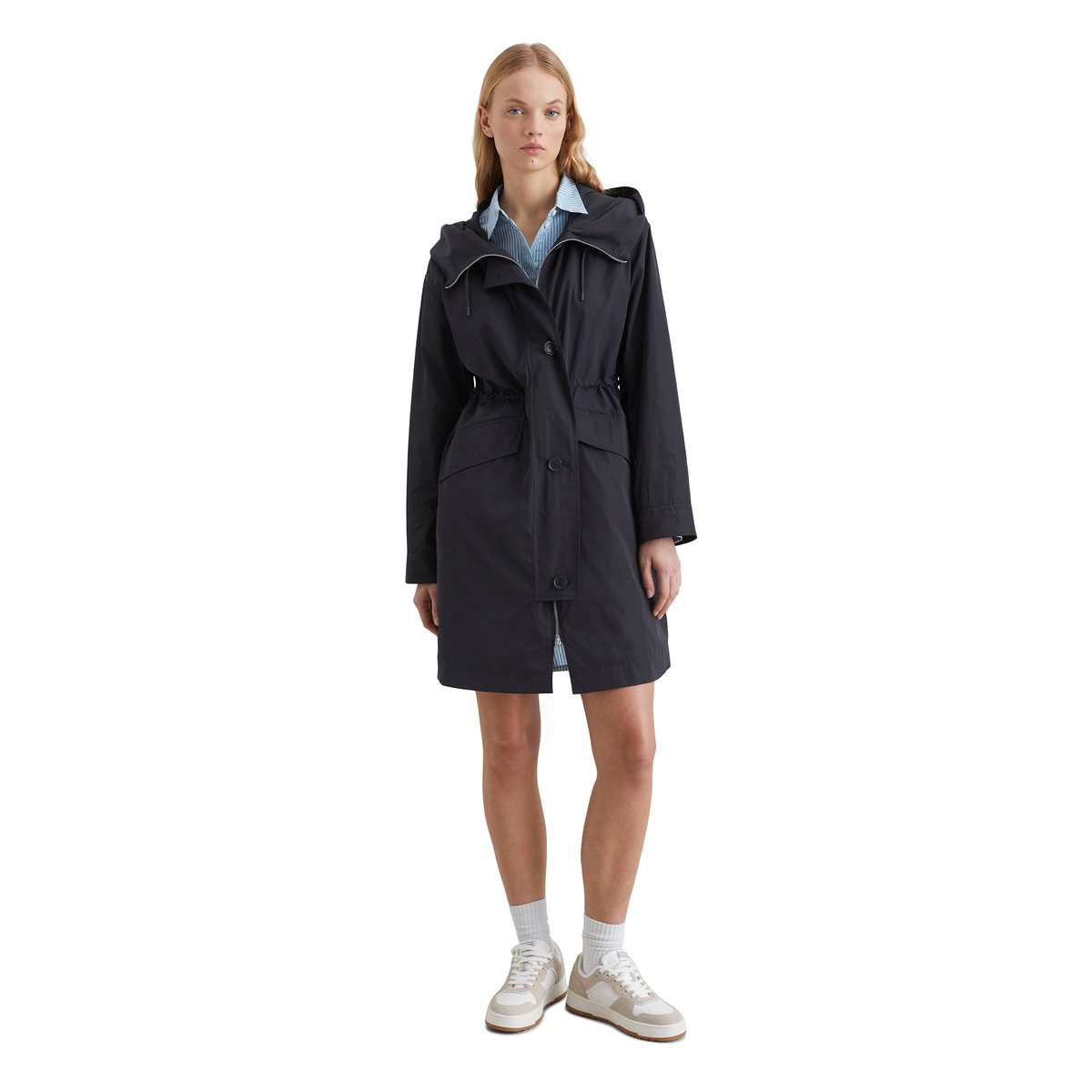 Parka relaxed en polyester résistant à l'eau bleu, MARC O’POLO DENIM