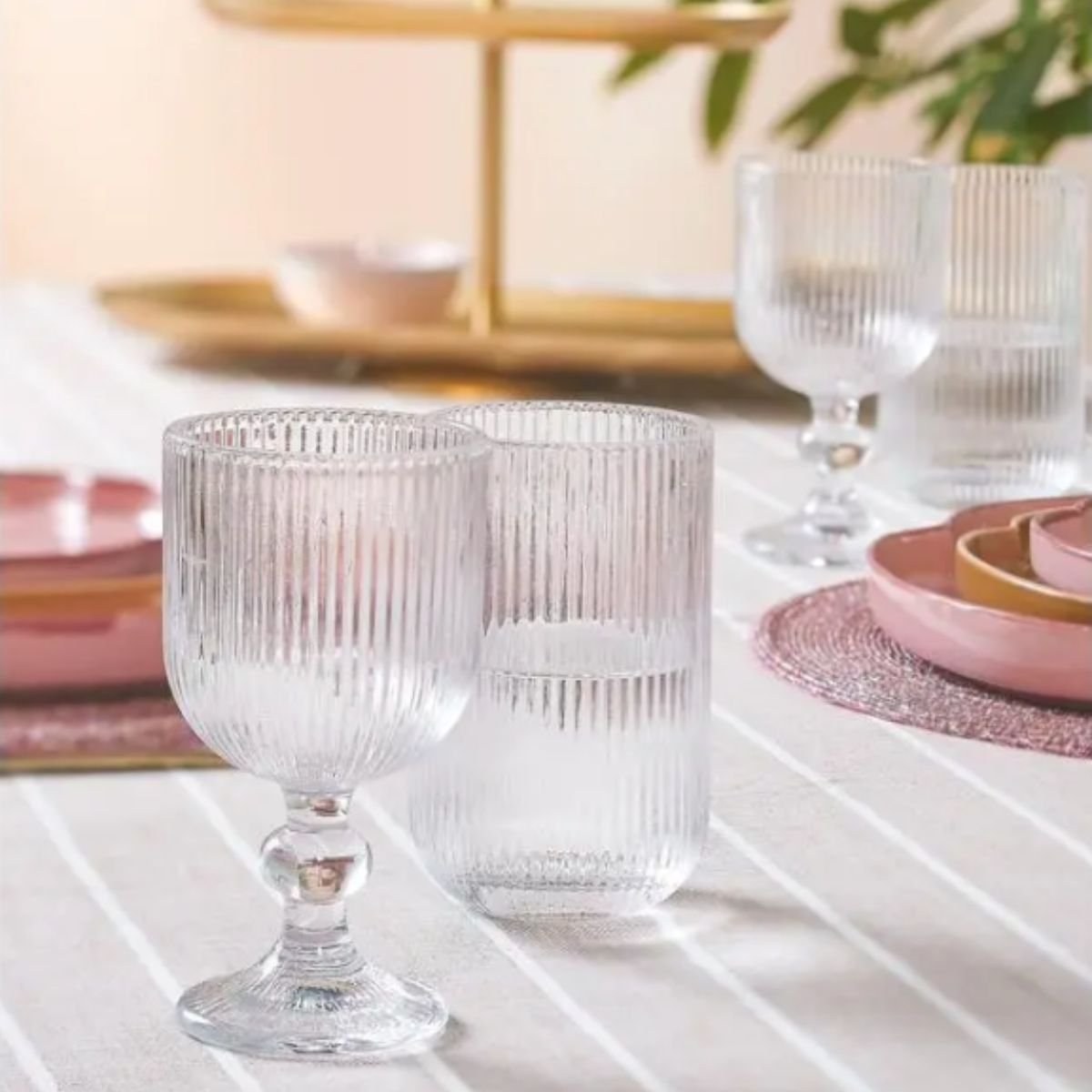 Lot De 6 Verre À Vin Cannelé MERLOT transparent, MICA DECORATIONS