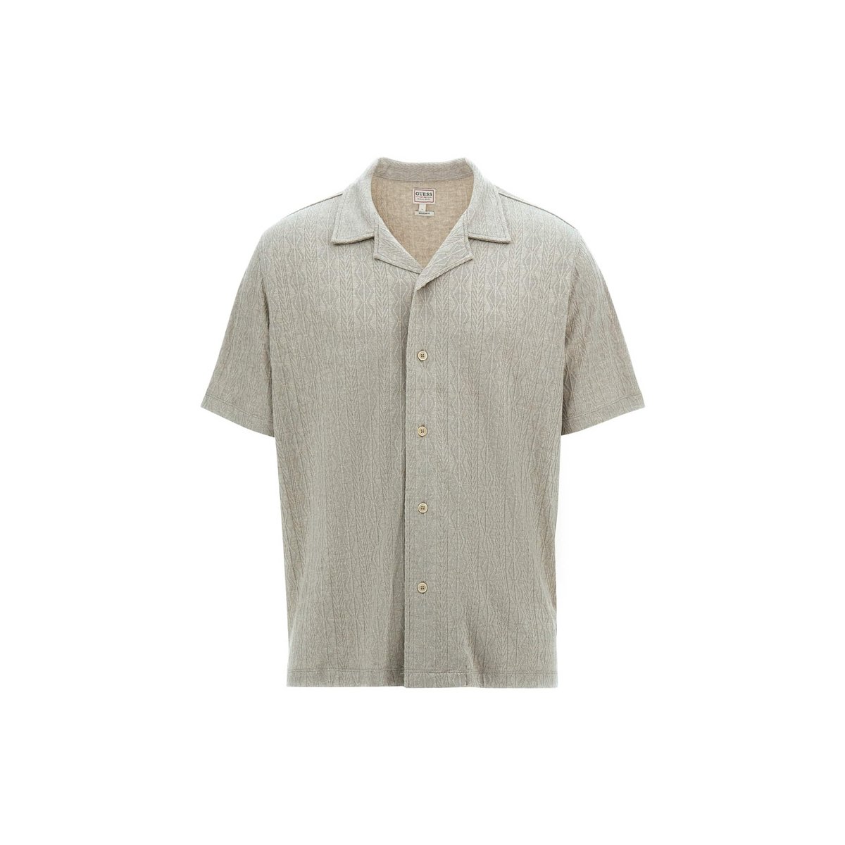 Chemise Maille Motif Géométrique beige, GUESS