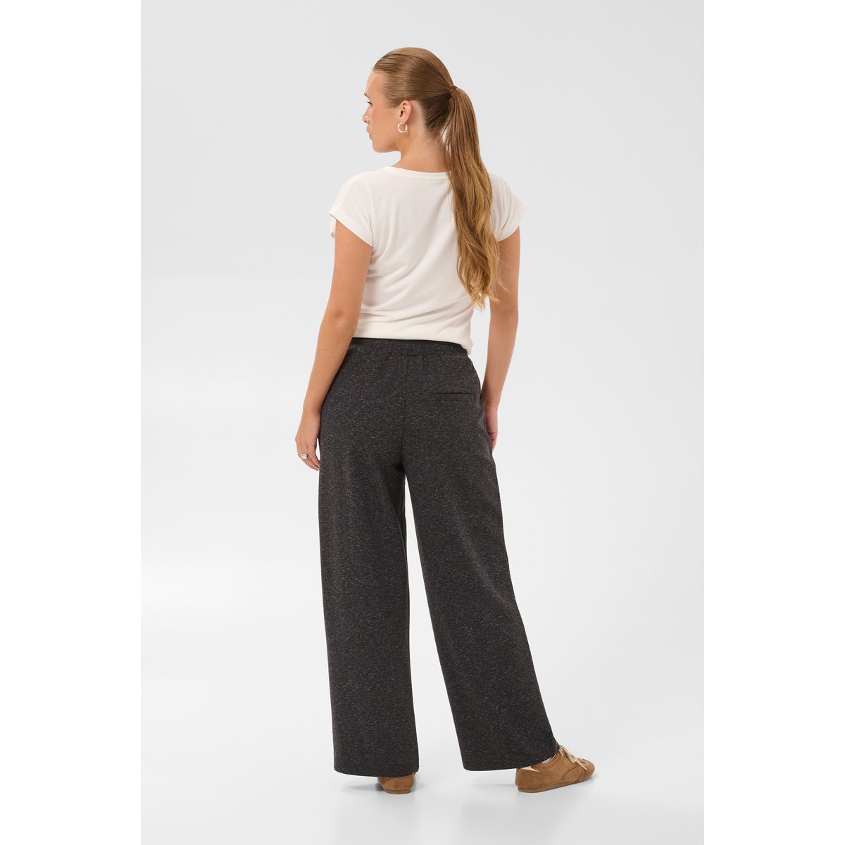 Pantalon casual gris dark grey melange, KAFFE