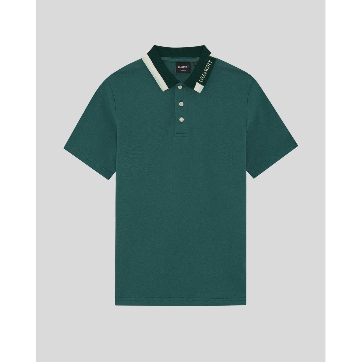 Polo à liserés contrastés logo vert everglade, LYLE & SCOTT