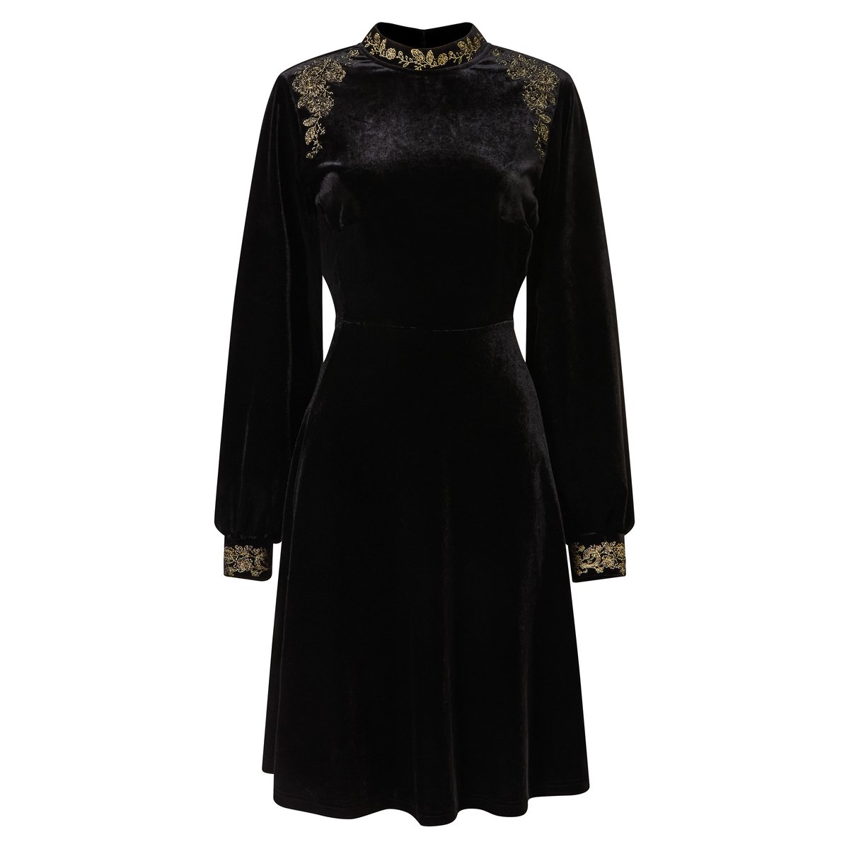 Robe Brodée en Velours Boutique noir, JOE BROWNS