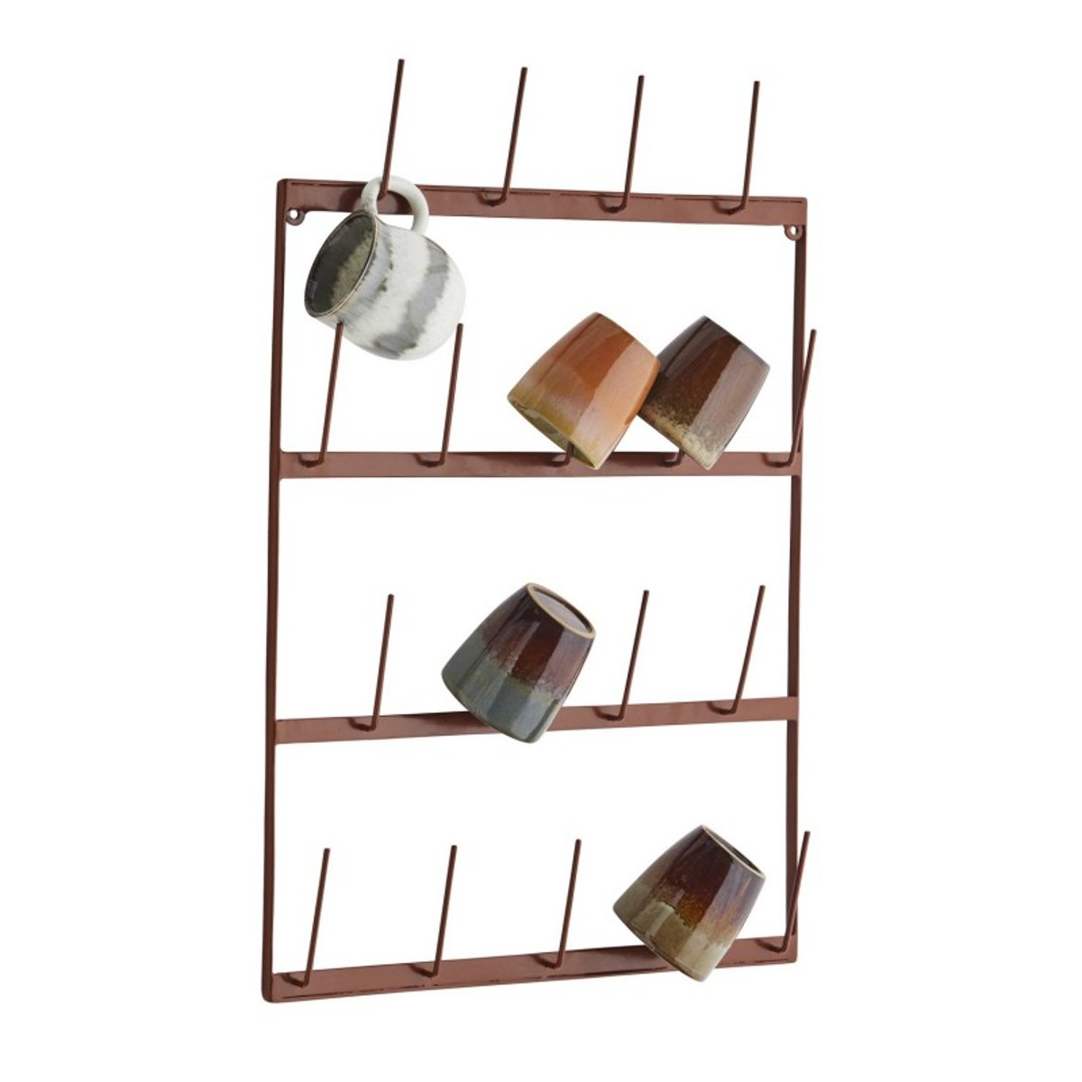 Etagère murale à mugs métal rouge bordeaux, MADAM STOLTZ