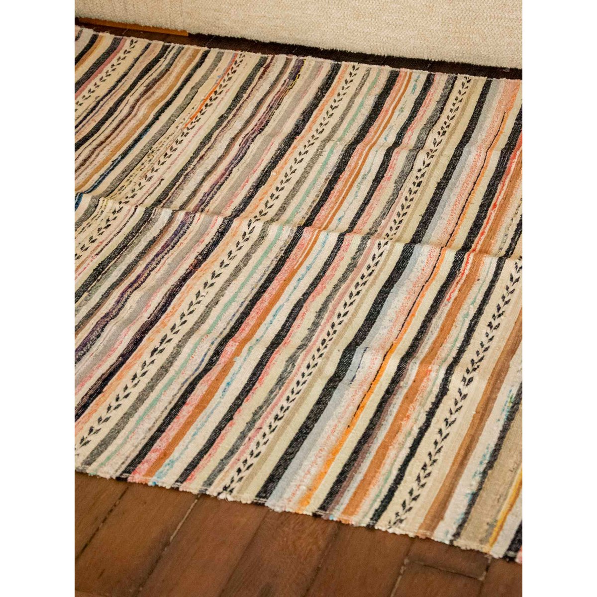 Tapis en lin et coton Olivier N°110 - Bon état multicolore, DEBONGOUT