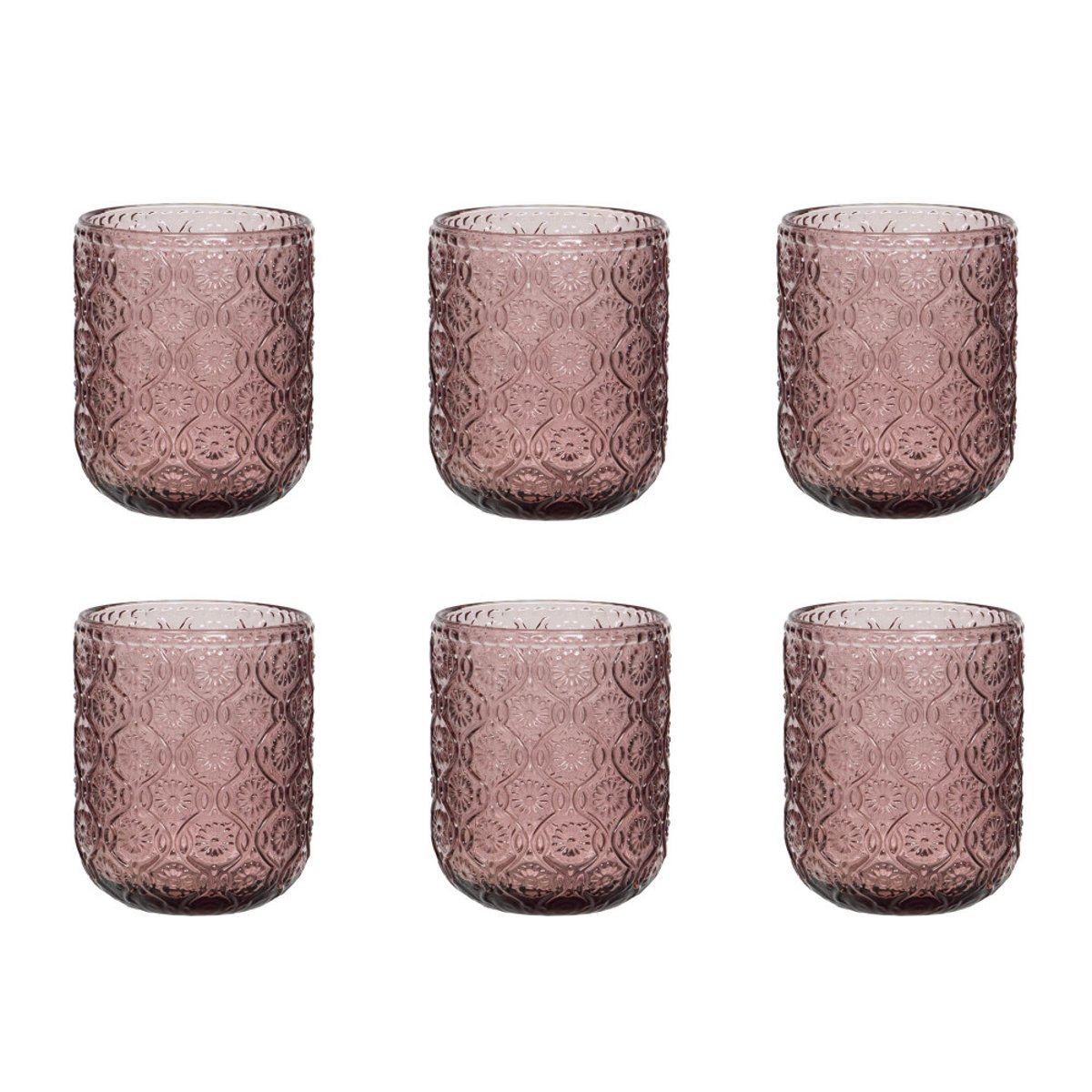 Boite de 6 gobelets bas Ana   25 cl - ANA rose, TABLE PASSION