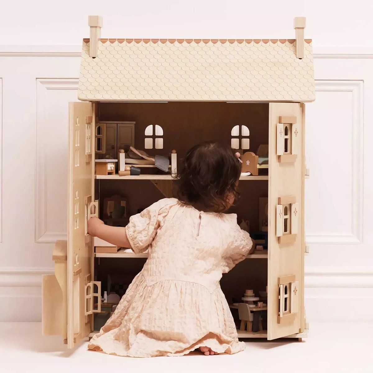 Grande maison de poupées en bois naturel bois naturel, LE TOY VAN