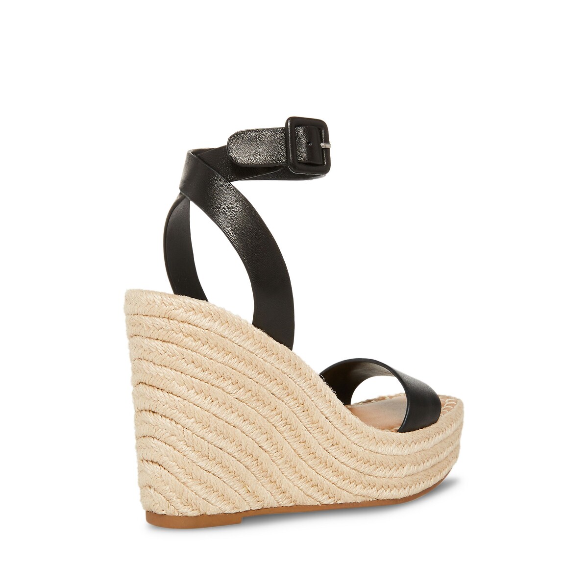 Sandales compensées en cuir Upstage noir, STEVE MADDEN