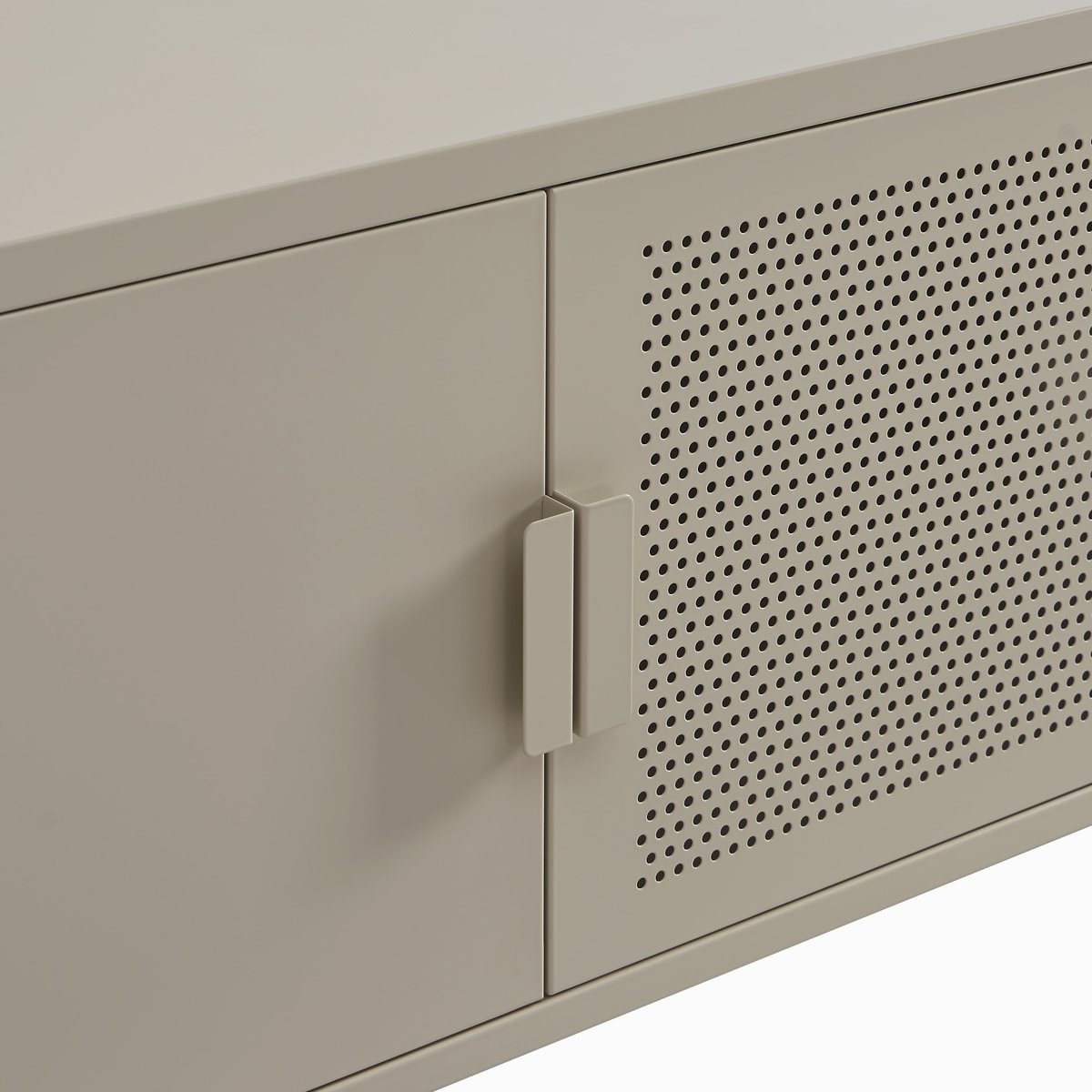 Meuble TV en acier 2 portes taupe, PANTONE