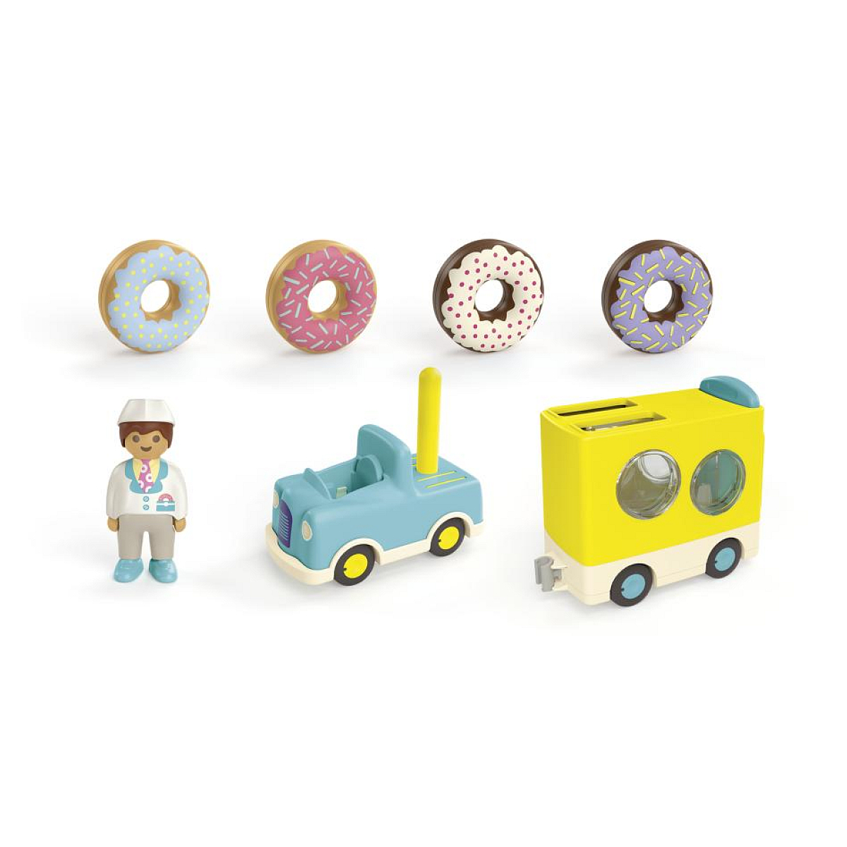 71702 - Camion de donuts junior jaune, PLAYMOBIL