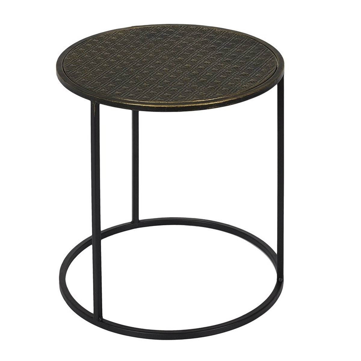 Lot de 2 tables d'appoint gigognes métal noir, DECORATIE