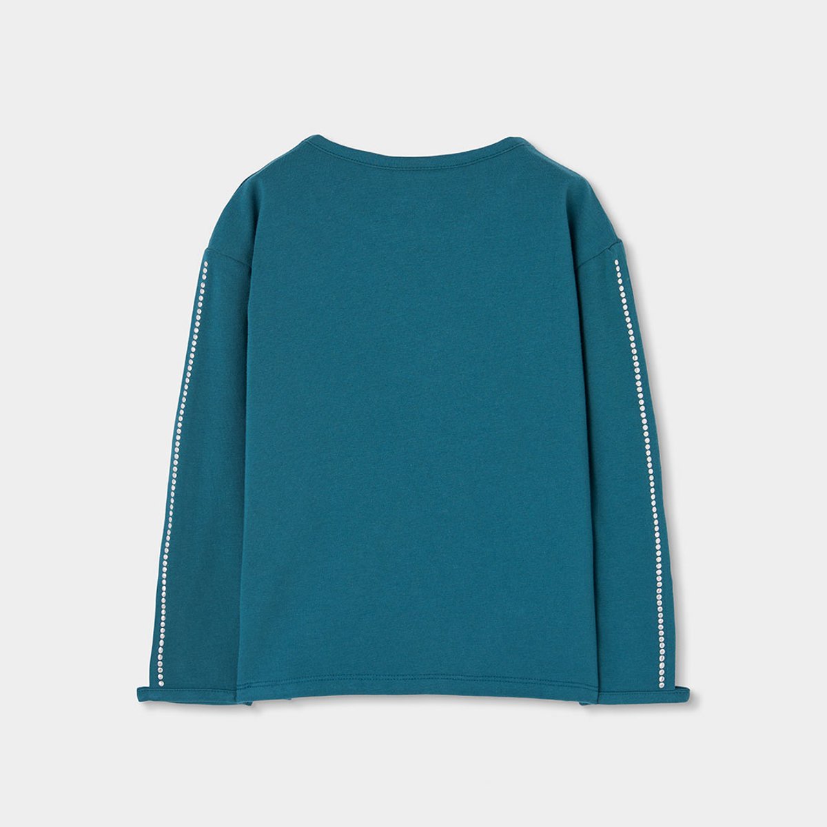 T-shirt fille en maille avec étoile en strass vert, BOBOLI