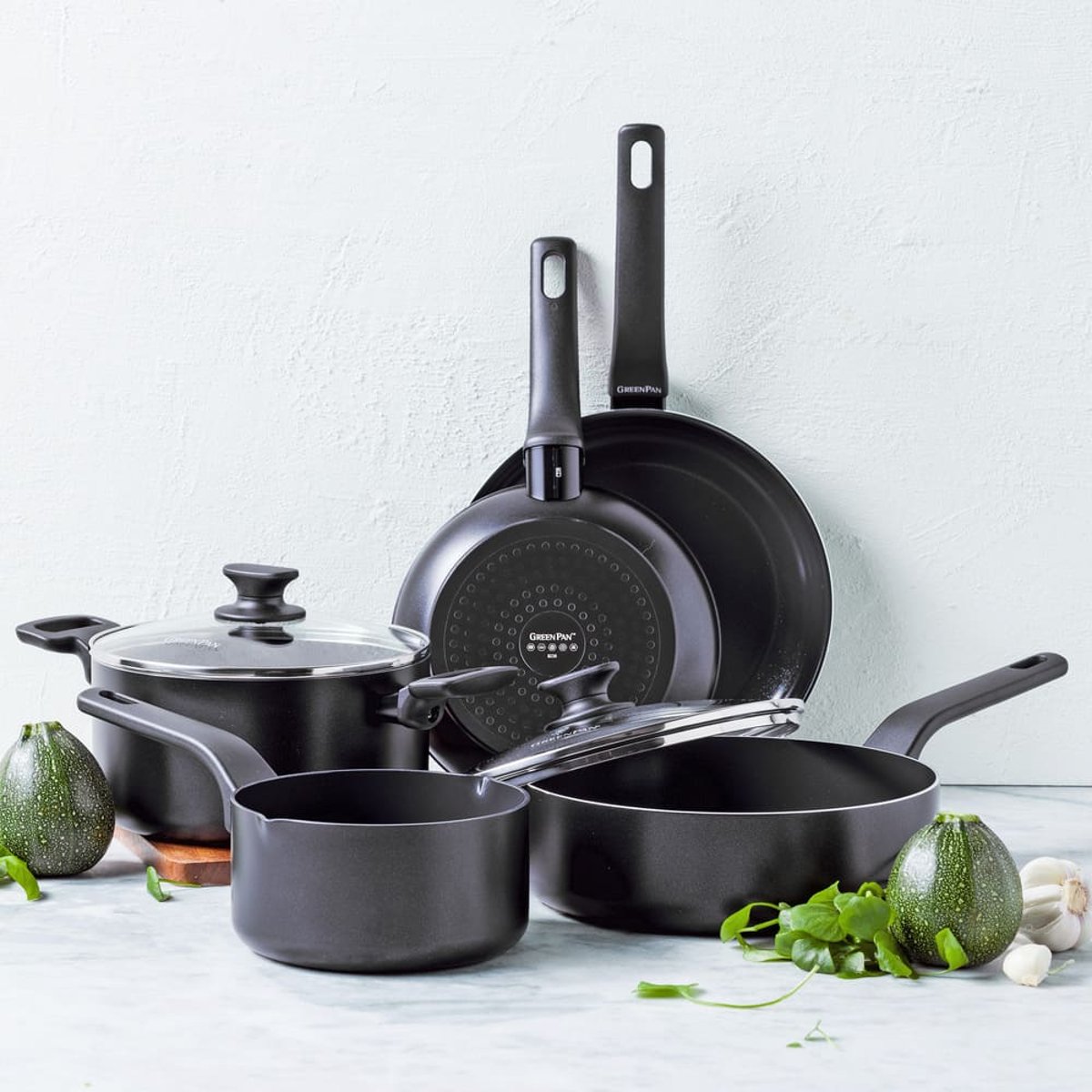 Poêle 24 cm aluminium revêtement céramique-Essence noir, GREENPAN
