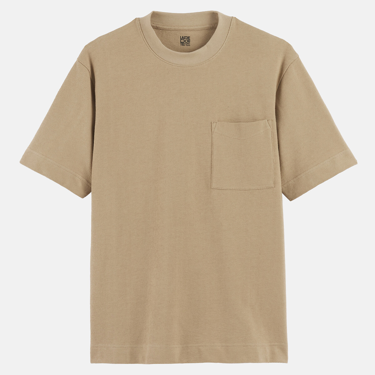 T-shirt col rond manches courtes beige, LA REDOUTE COLLECTIONS
