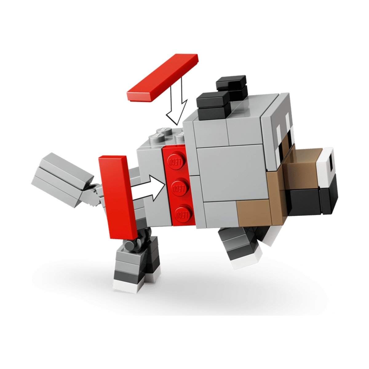 Minecraft L'attaque du désert du Poulet chevauché multicolore, LEGO