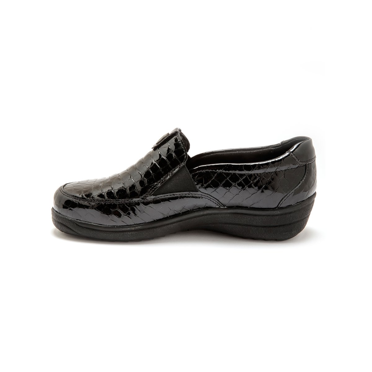 Sans-gêne (K-M) semelle amovible vernis noir, PEDICONFORT