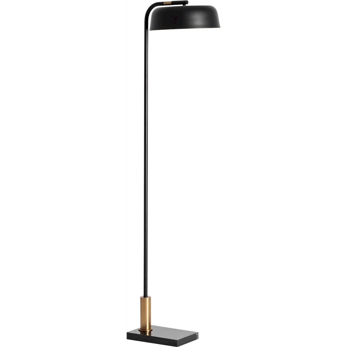 Lampadaire contemporain à finition patinée noir marbre patiné argenté, RECOLLECTION