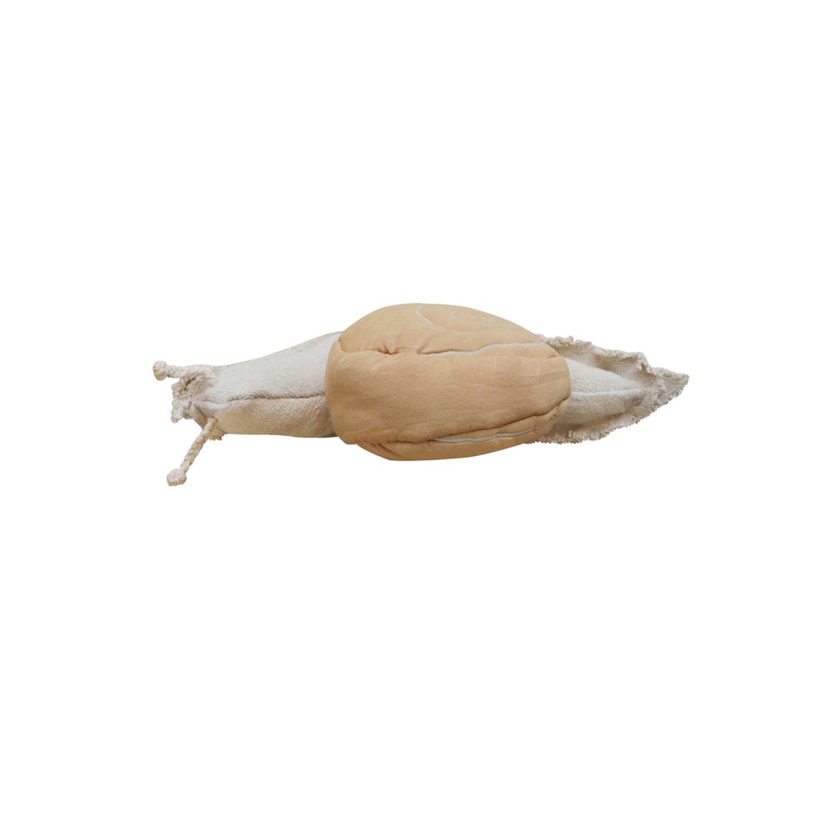Coussin cuberta de algodon Escargot paresseux JARDIN FANTASTIQUE naturel, miel, LORENA CANALS