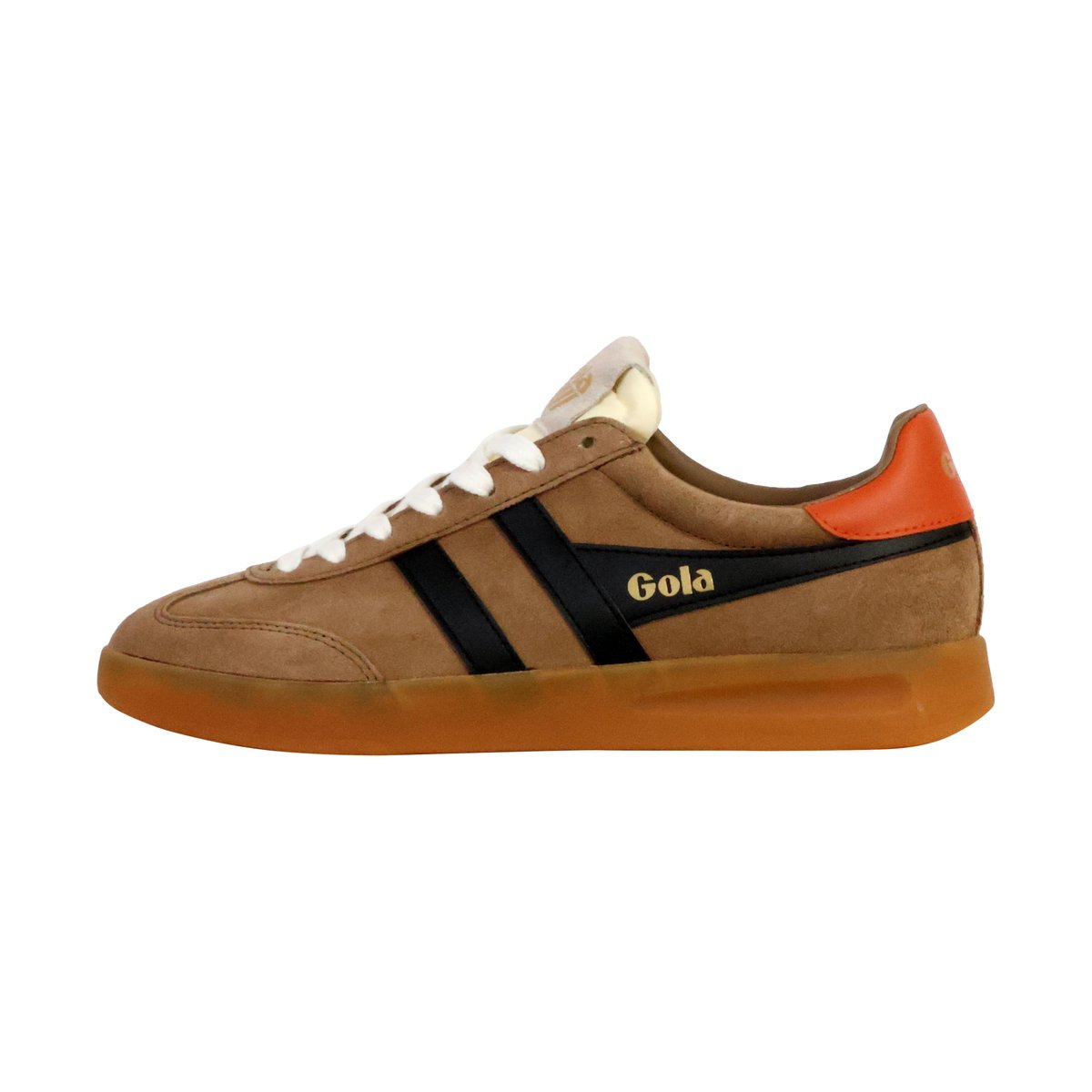 Basket Cuir Cyclone tabaco-noir-mody orange-gum, GOLA