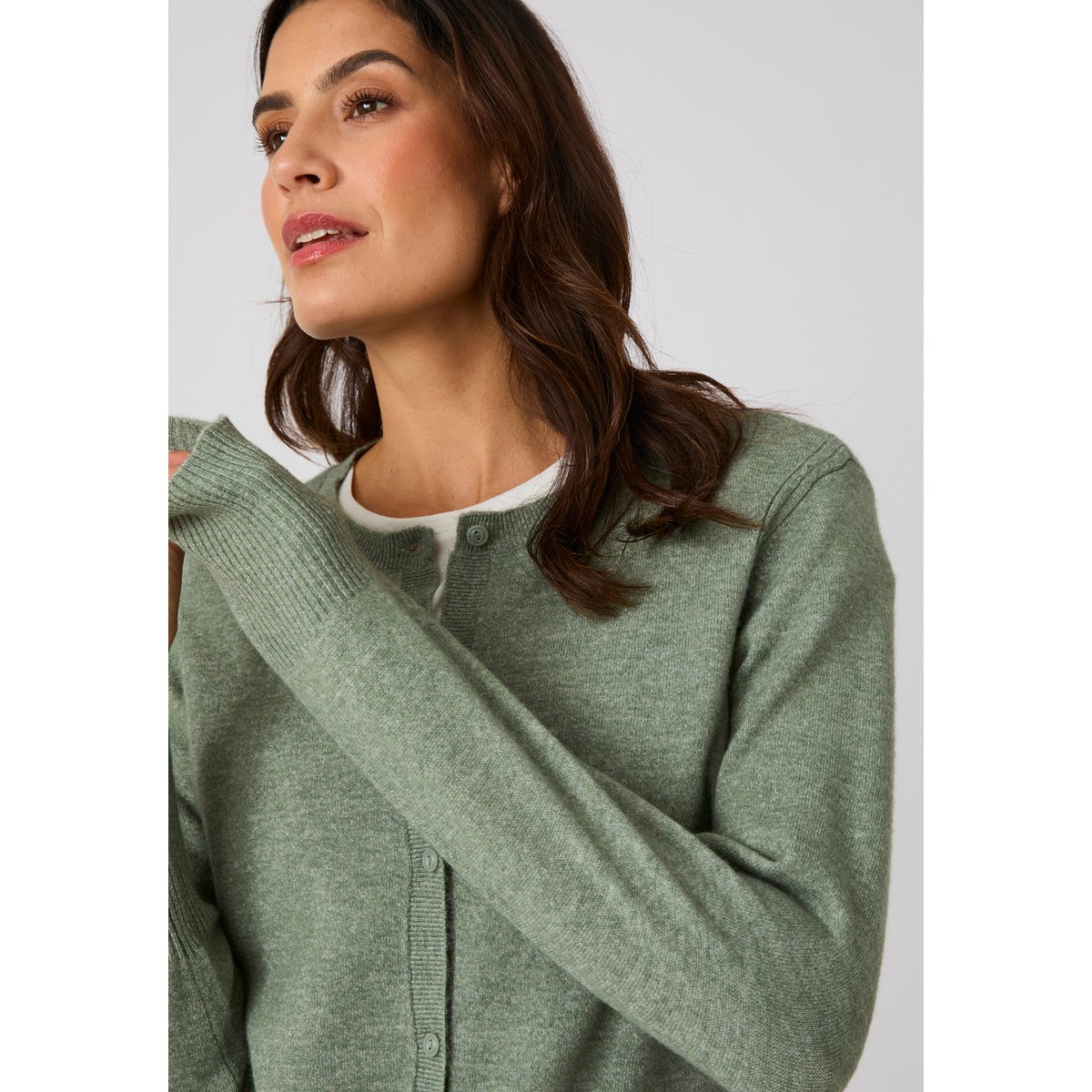 Cardigan fine maille Thermolactyl vert, DAMART