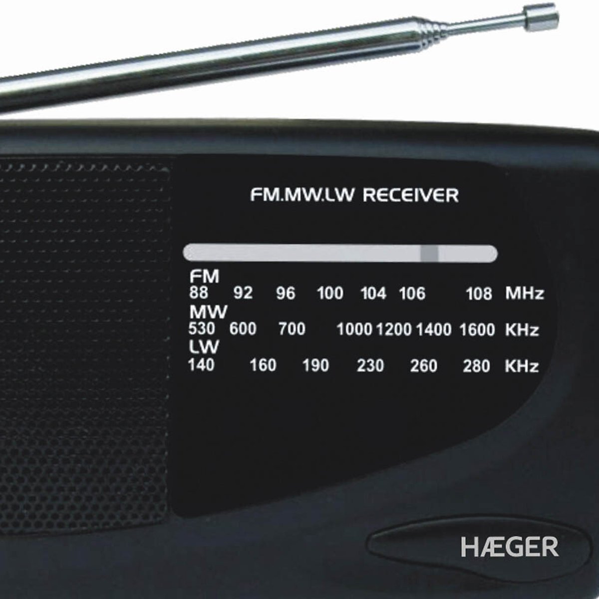 Rádio portátil Handy-Triband, HAEGER preto , HAEGER