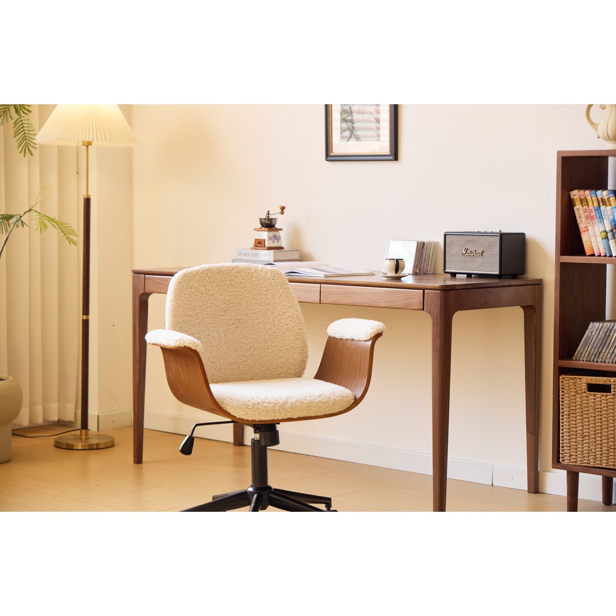 Chaise de bureau en bois, KOLDING blanc, NORDLYS