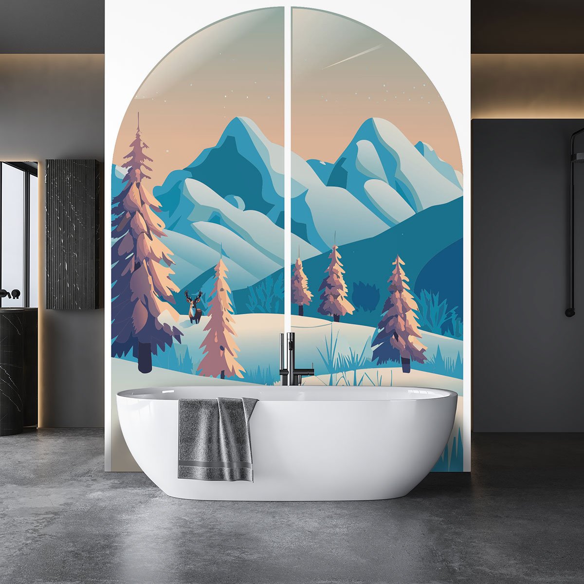 Papier peint montagne intissé, HEXOA